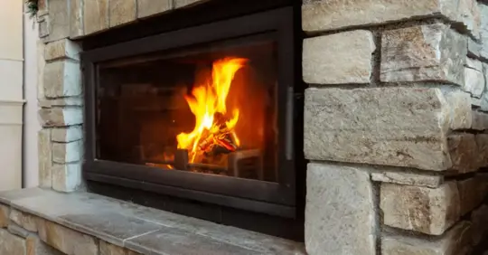 Newly installed fireplace