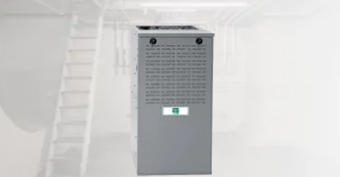 Ion™ 80 Variable-Speed Gas Furnace in a residential setting, showcasing energy-efficient design and compatibility with dual fuel heating systems.